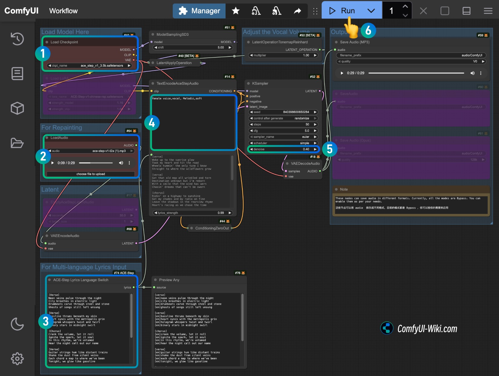 ACE-Step Audio to Audio Workflow