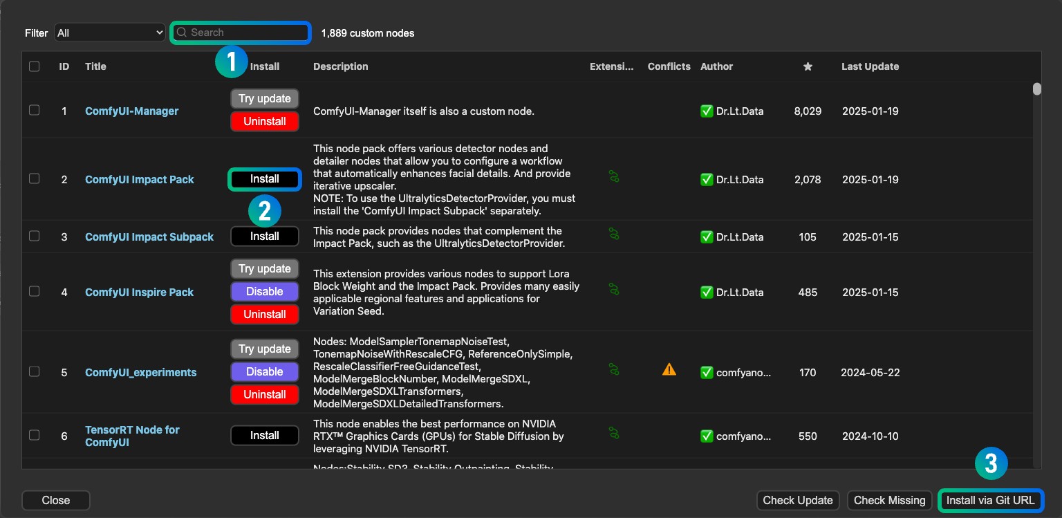 ComfyUI Manager Custom Nodes Manager