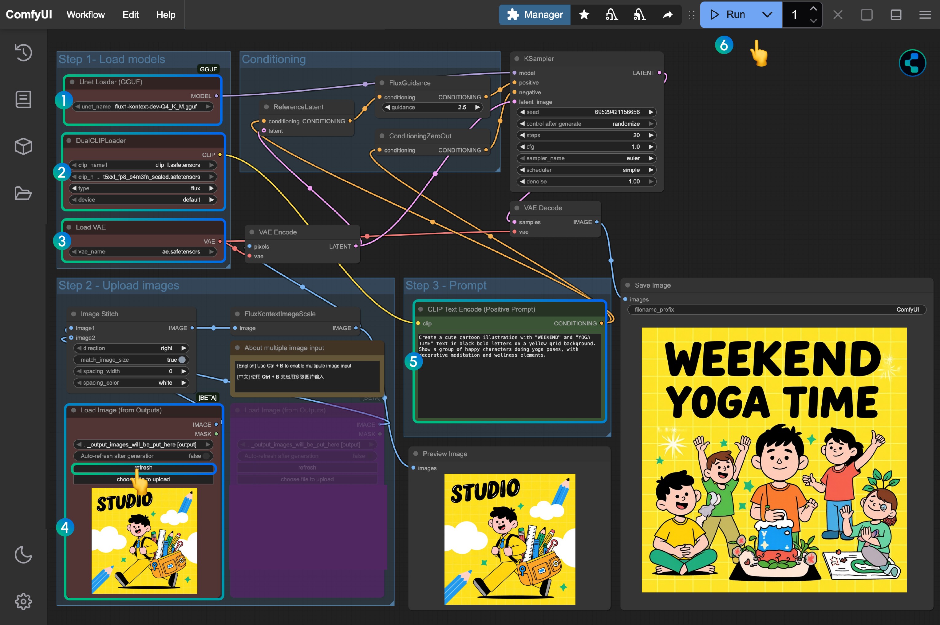 Flux.1 Kontext Dev GGUF Version Workflow