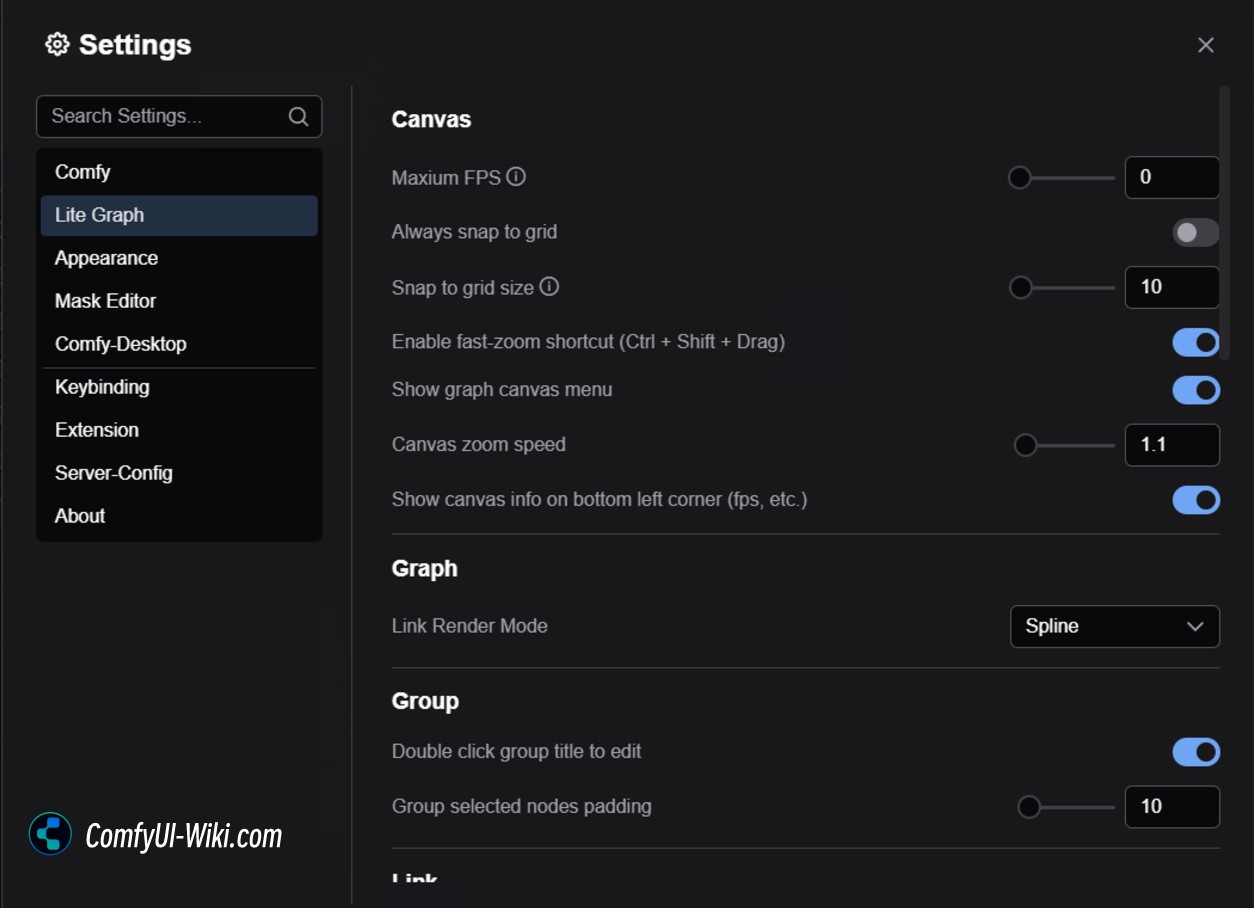 ComfyUI Interface Settings