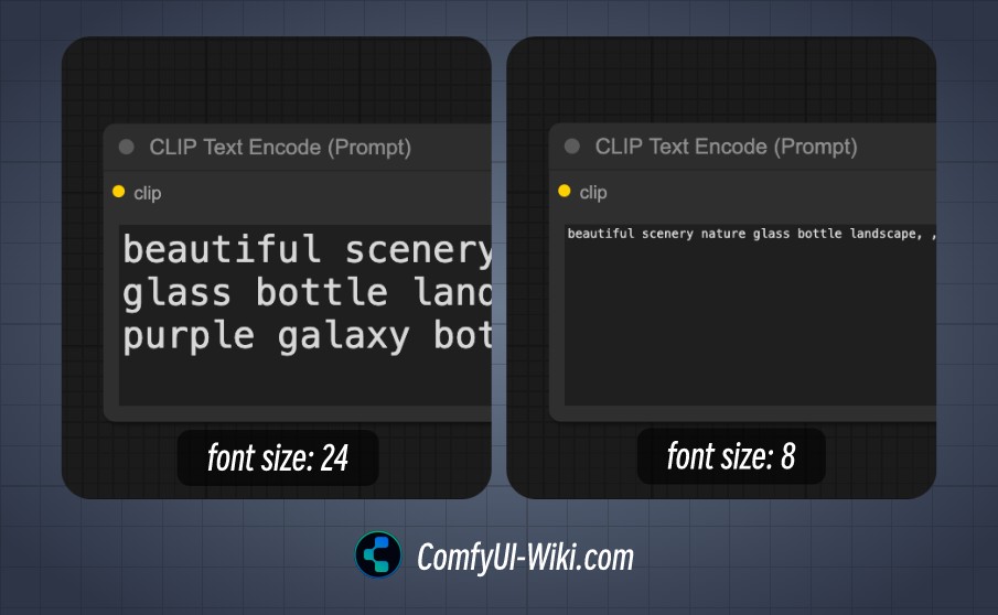 ComfyUI Appearance Settings - Node Textarea Font Size