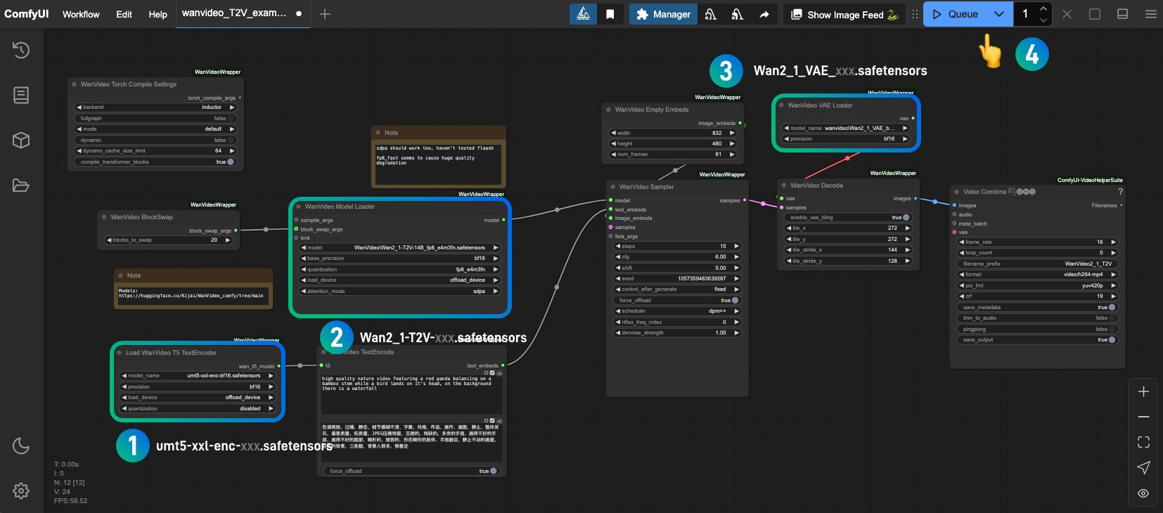 Wan2.1 Quantized Version Text-to-Video Workflow