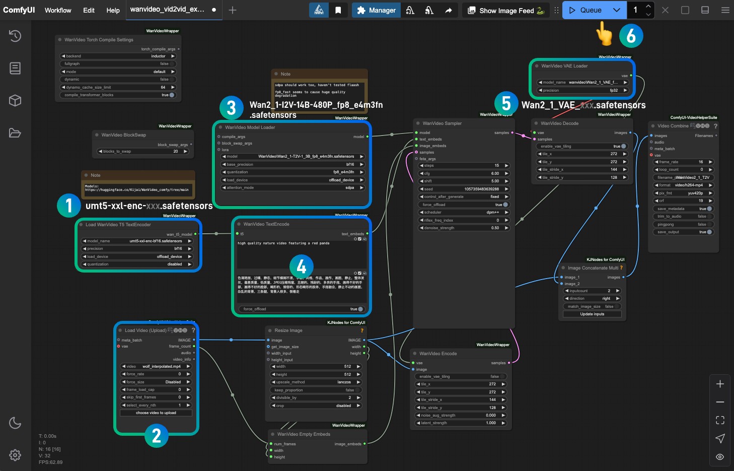 Wan2.1 Quantized Version Video-to-Video Workflow