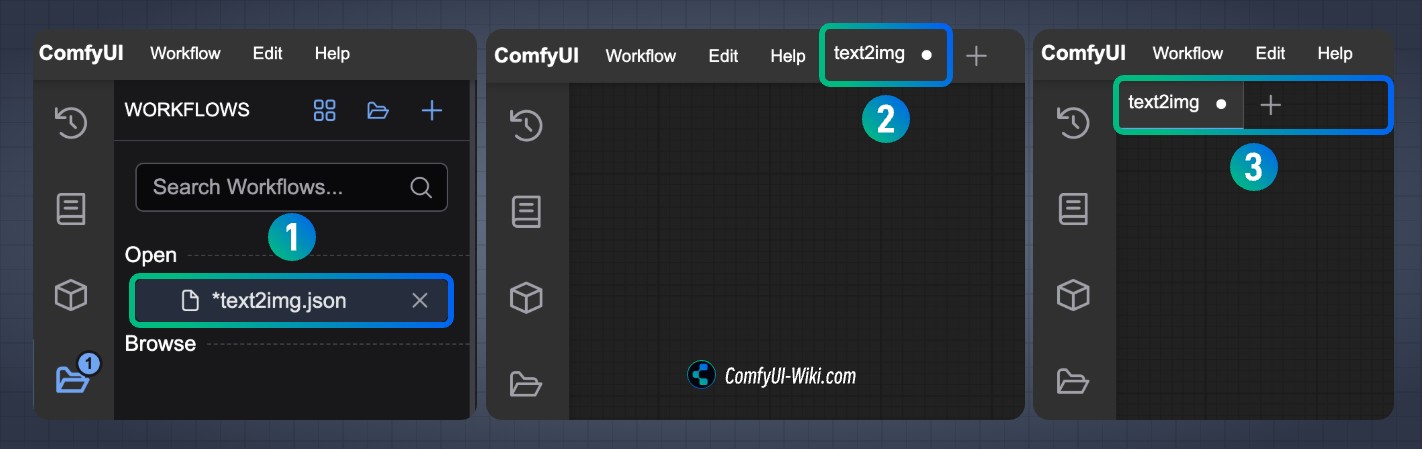 ComfyUI-Opened Workflows Position