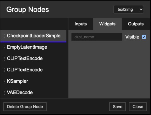 ComfyUI Node Interface - Group Node